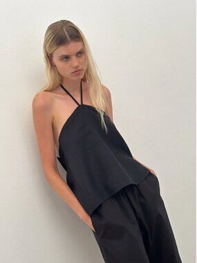Linen Wrap Back Top